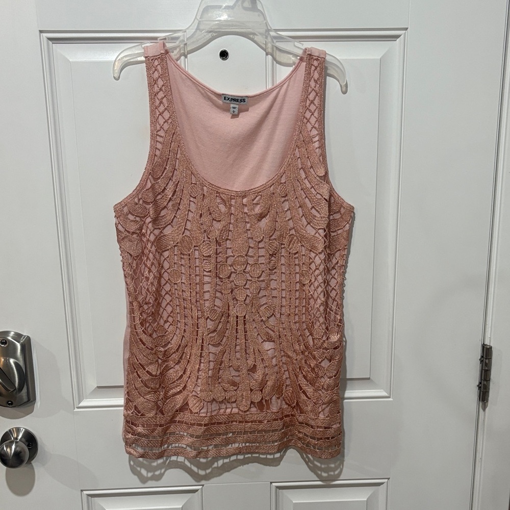 Express Blush Lace Tank Top